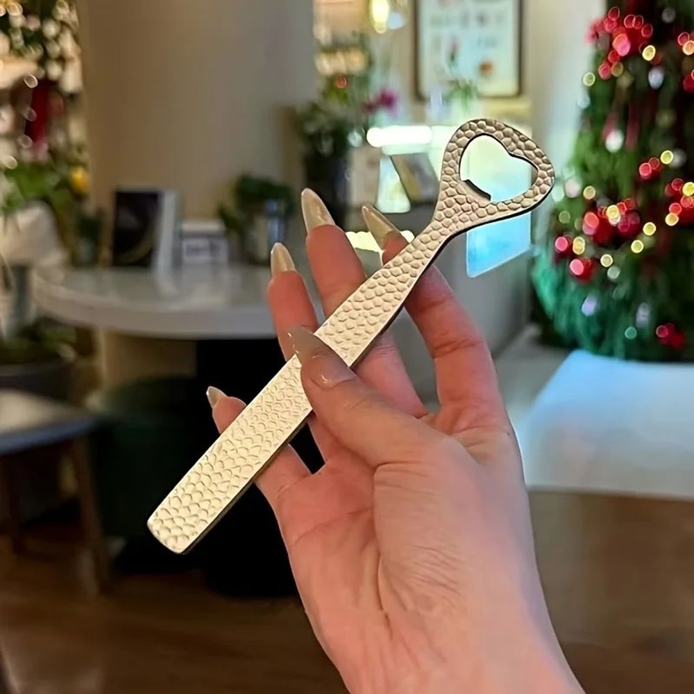 Hammered Stainless Steel Bottle Opener HeavyDuty Lever Bar Tool 5
