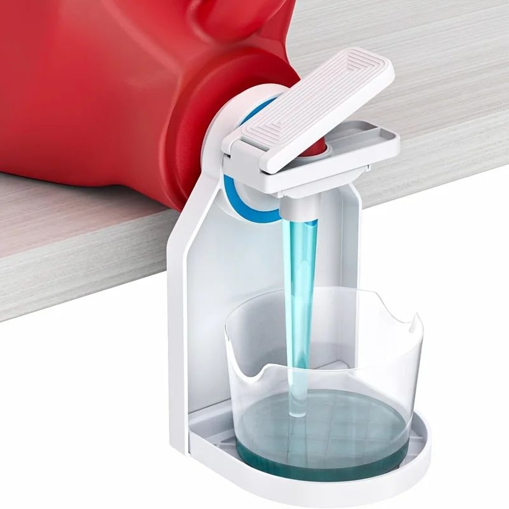 SpillFree Laundry Detergent Dispenser Cup PushPause Nozzle SpaceSaving Holder 1