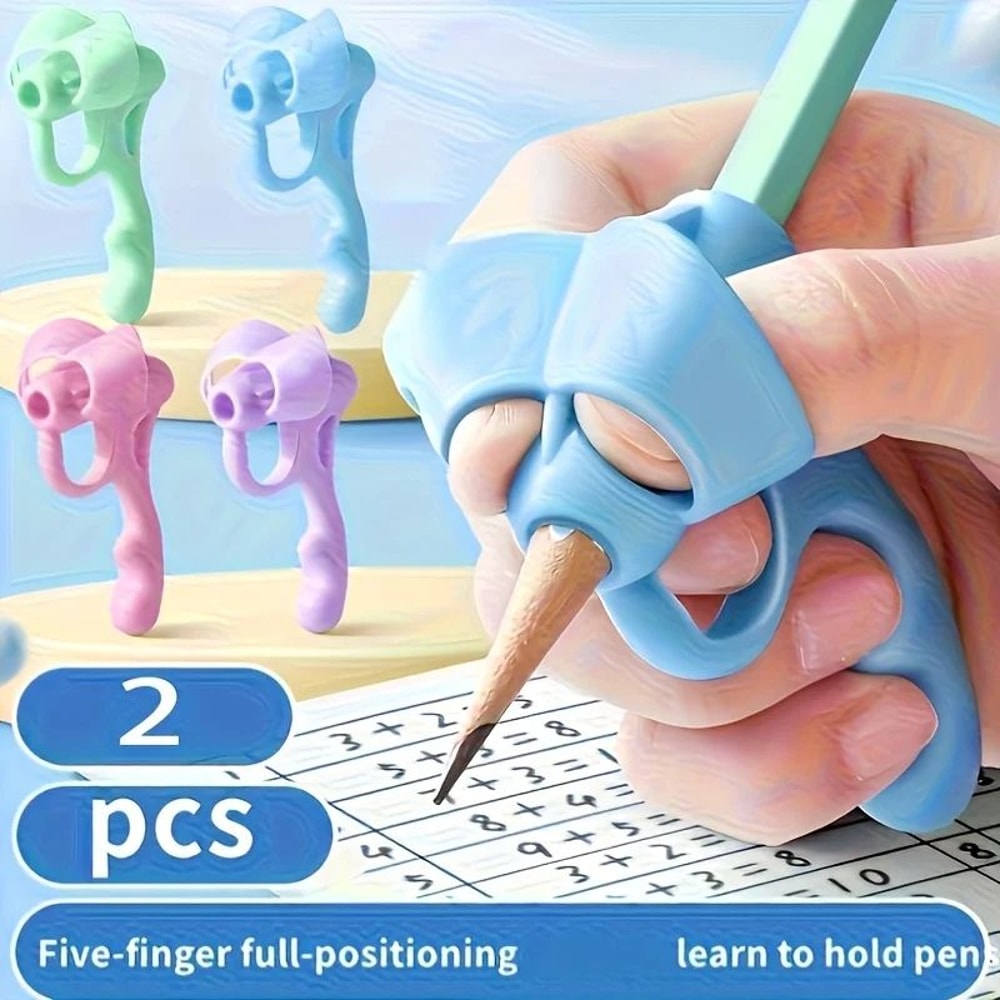 Silicone Pen Grip Correctors Soft Pencil Holders For Better Handwriting Posture 2