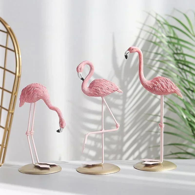 Mini Resin Flamingo Figurine Cute Desk Home Decor Ornament 1