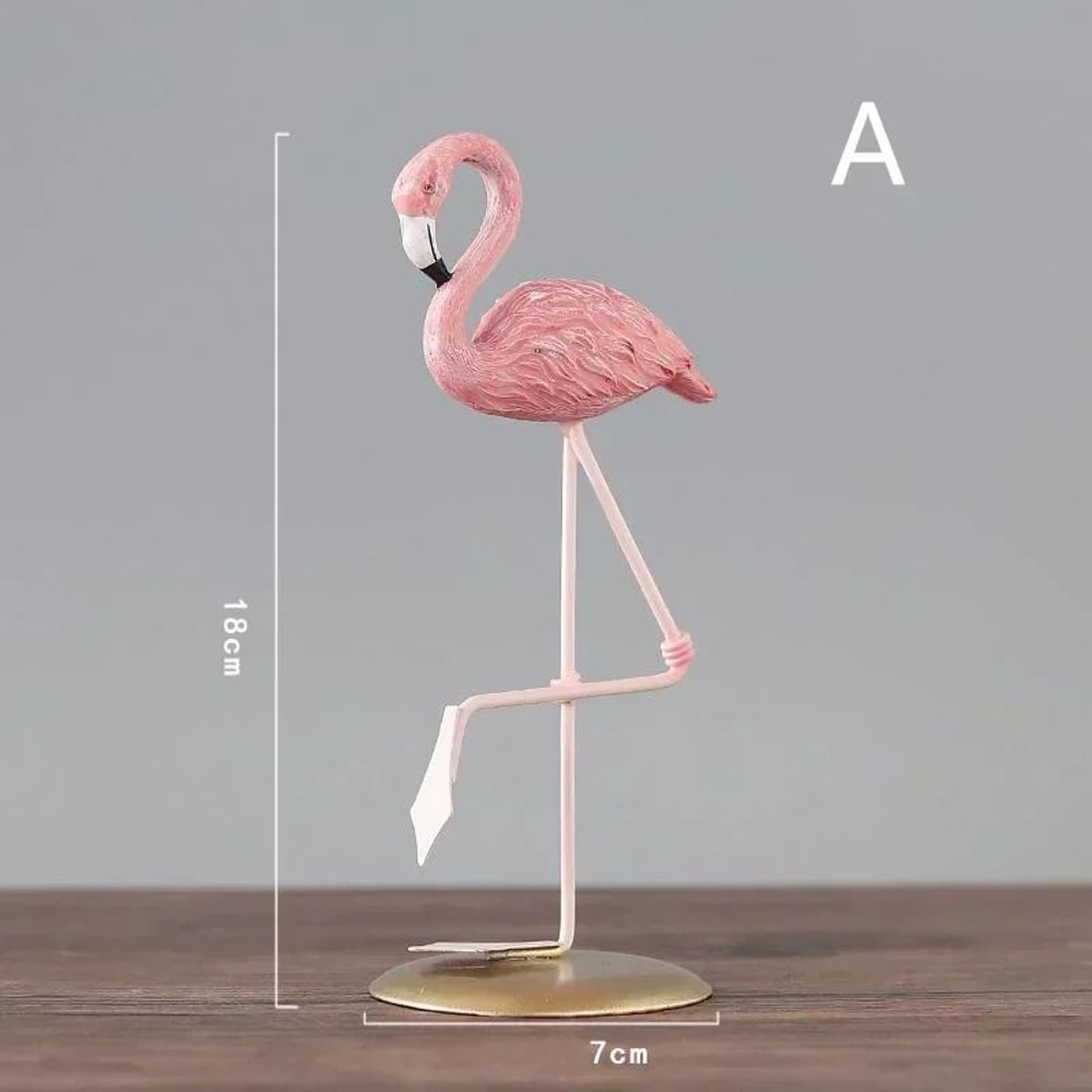 Mini Resin Flamingo Figurine Cute Desk Home Decor Ornament 5