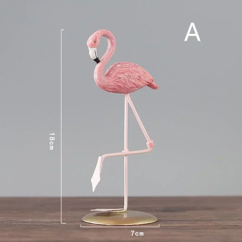 Mini Resin Flamingo Figurine Cute Desk Home Decor Ornament 6