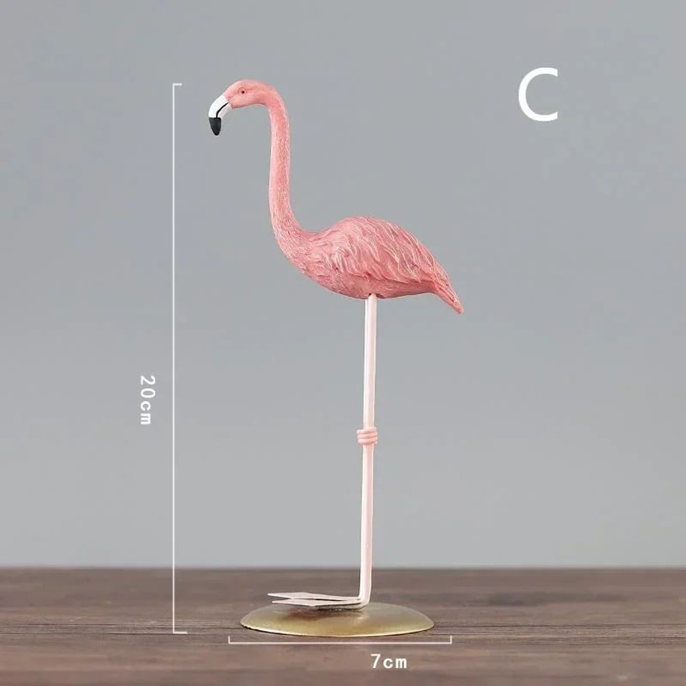 Mini Resin Flamingo Figurine Cute Desk Home Decor Ornament 8