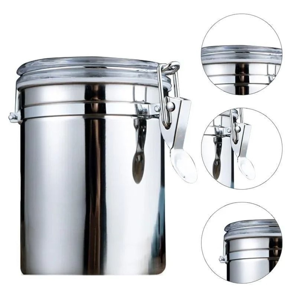 Stainless Steel Airtight Food Storage Canister Coffee Sugar Dry Goods Container 9