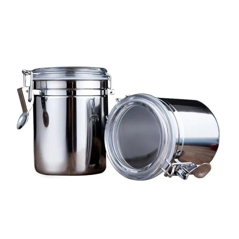 Stainless Steel Airtight Food Storage Canister Coffee Sugar Dry Goods Container 11