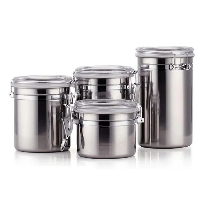 Stainless Steel Airtight Food Storage Canister Coffee Sugar Dry Goods Container 6