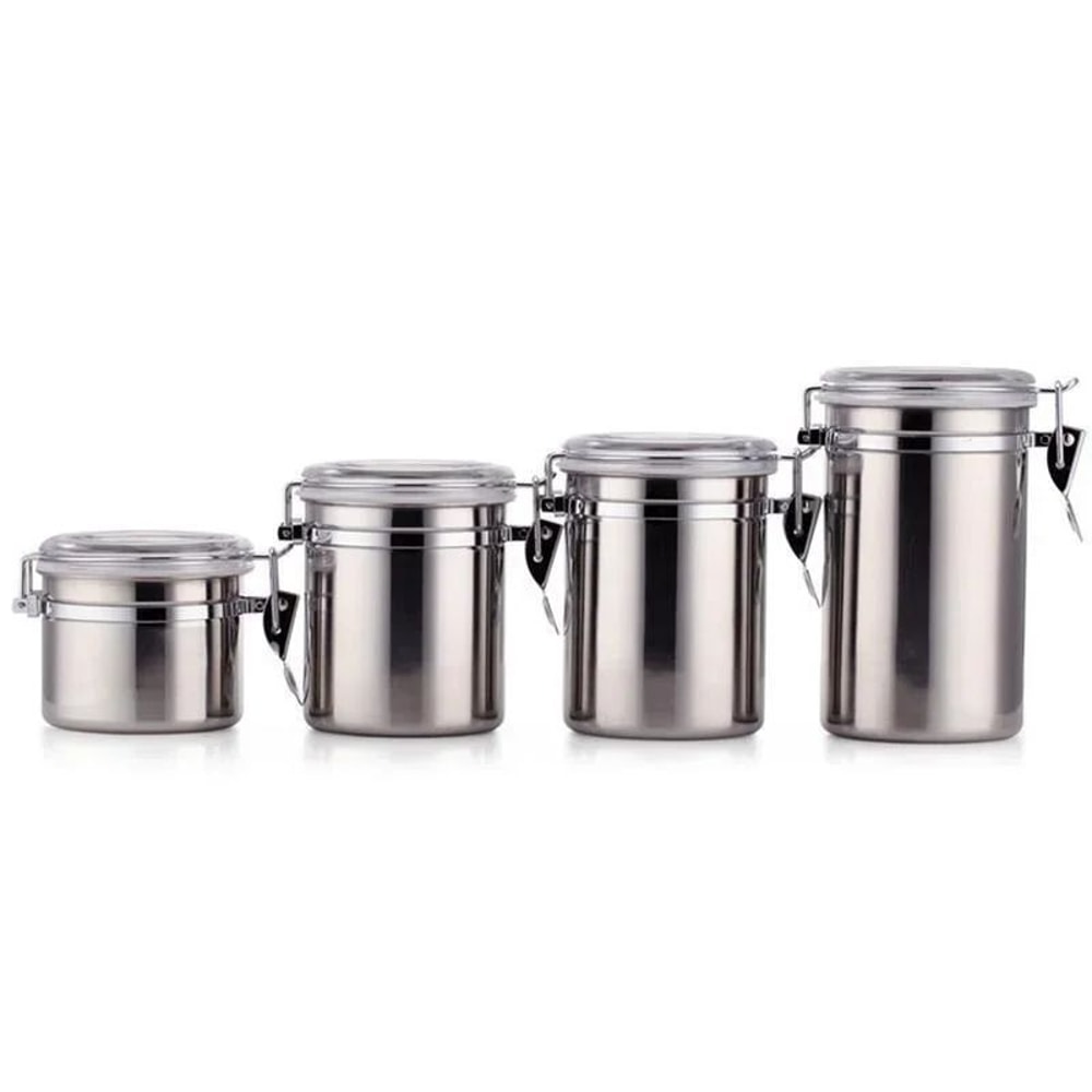 Stainless Steel Airtight Food Storage Canister Coffee Sugar Dry Goods Container 7