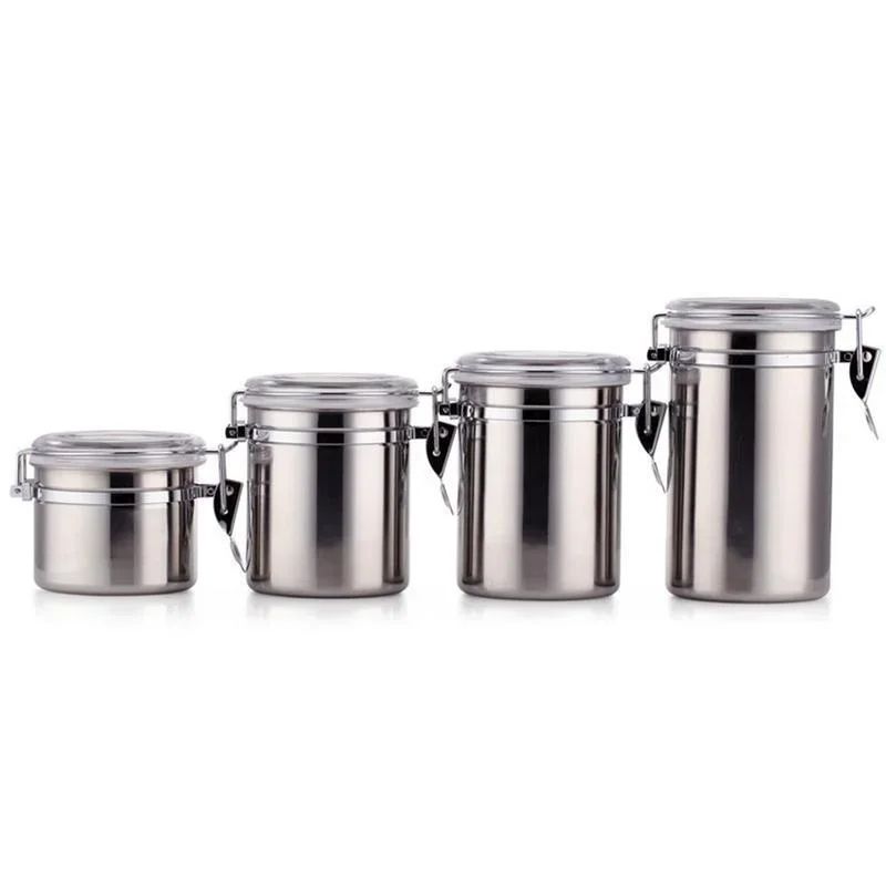 Stainless Steel Airtight Food Storage Canister Coffee Sugar Dry Goods Container 7