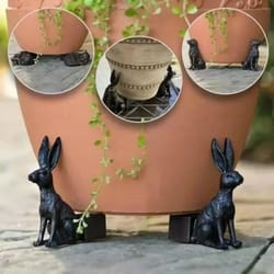animal-shaped resin flower pot feet – decorative garden plant risers (3pcs)