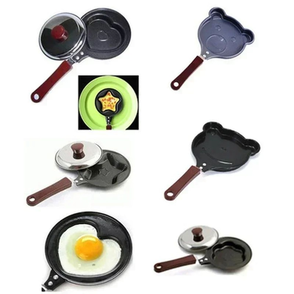 Mini HeartShaped Egg Fry Pan Cast Iron Omelette Pancake Breakfast Pan 1