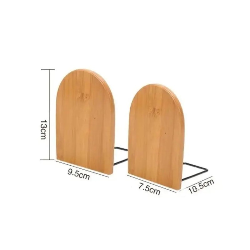 Wood Iron Desktop Bookends Minimalist Book Holder For Office And School 5