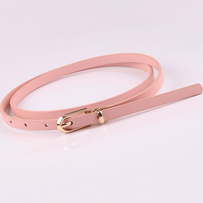 Adjustable Thin Waist Belt For Women Candy Color Faux Leather Fashion Belt 5
