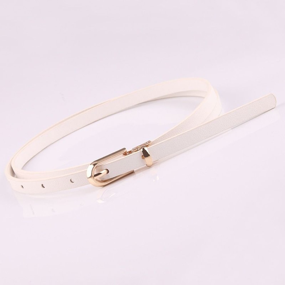 Adjustable Thin Waist Belt For Women Candy Color Faux Leather Fashion Belt 9
