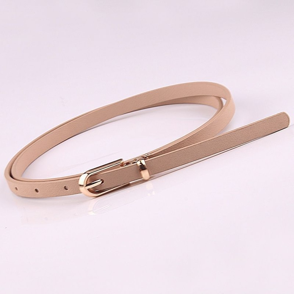 Adjustable Thin Waist Belt For Women Candy Color Faux Leather Fashion Belt 10