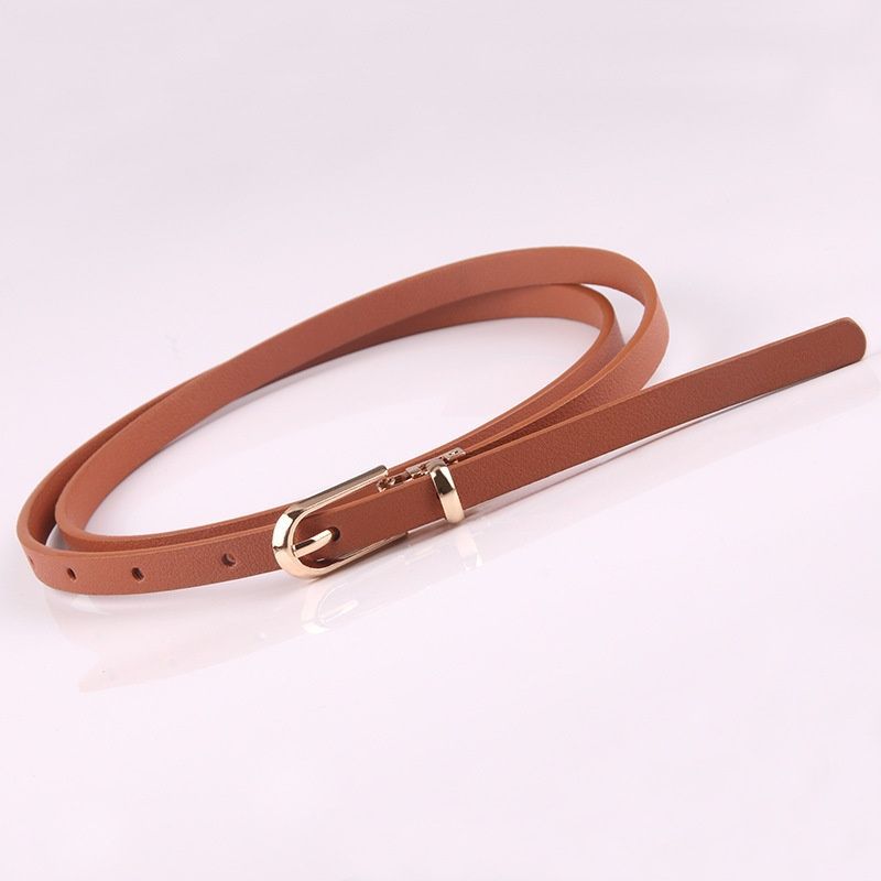 Adjustable Thin Waist Belt For Women Candy Color Faux Leather Fashion Belt 11