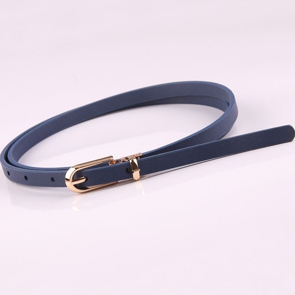 Adjustable Thin Waist Belt For Women Candy Color Faux Leather Fashion Belt 8