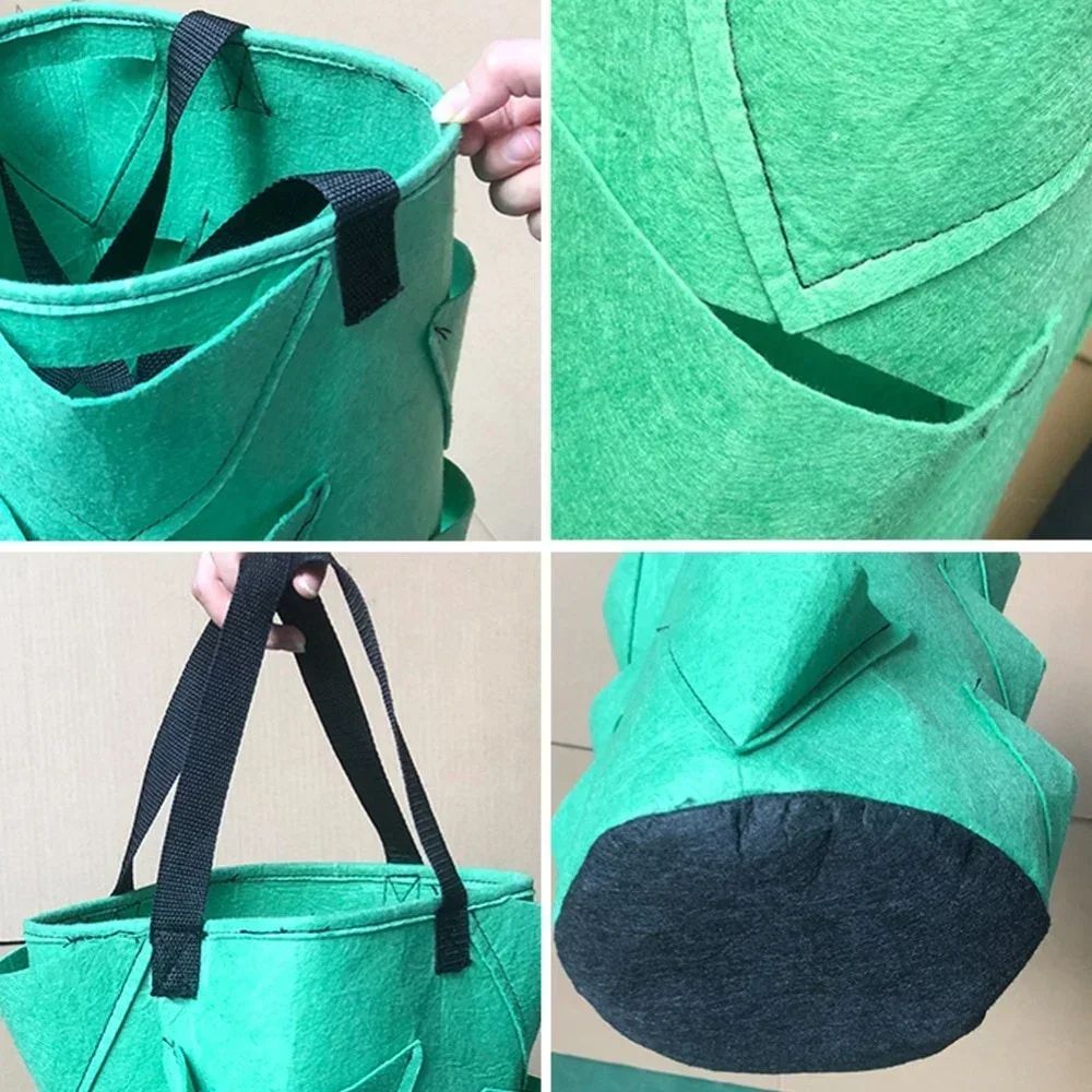 Hanging Strawberry Grow Bag SpaceSaving Plastic Planting Bag For Home Gardens 6