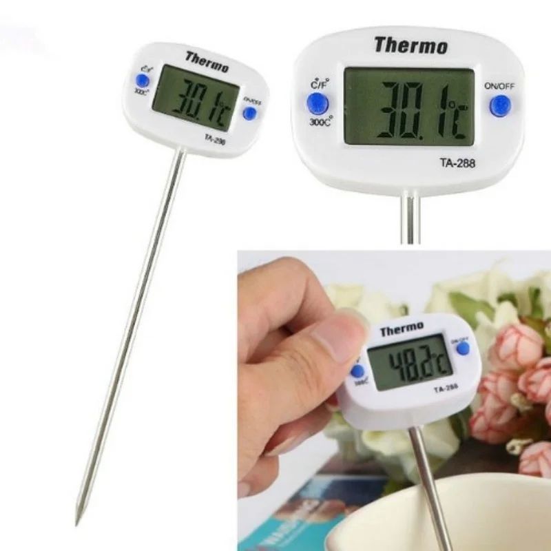 Digital Food Thermometer Stainless Steel InstantRead Kitchen Probe 1