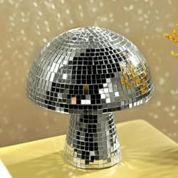 mushroom disco ball ornament – mirror reflective decor for bars & home
