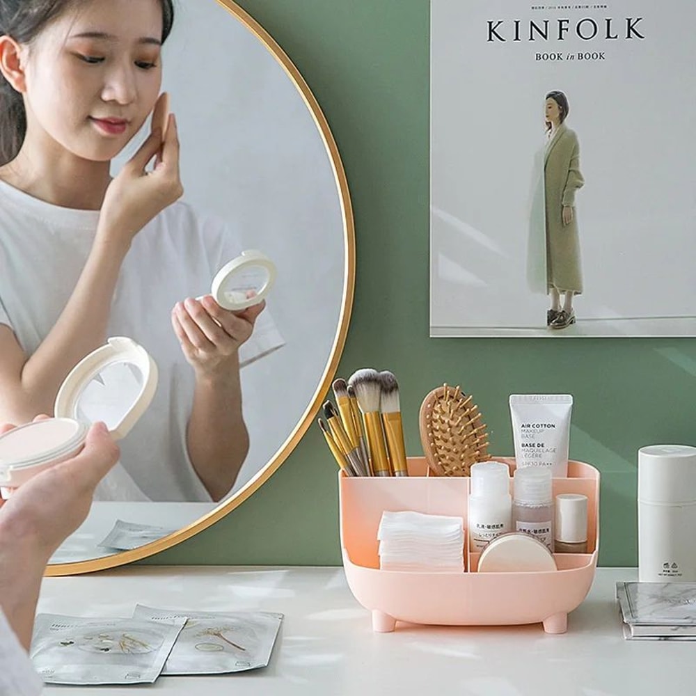 6Grid Desktop Organizer Multifunctional Pen Makeup Storage Box 3