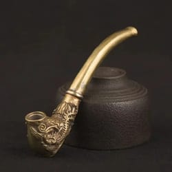 bronze buddha head smoking pipe – vintage spiritual smoking accessory