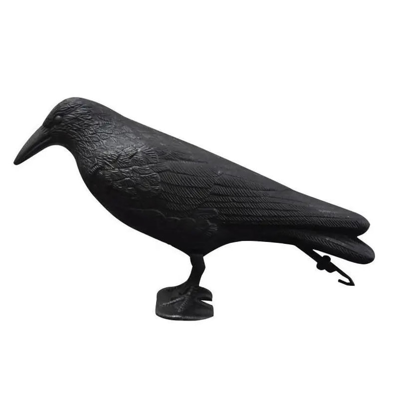 Realistic Black Crow Bird Repellent Outdoor Garden Bird Deterrent Decor 3