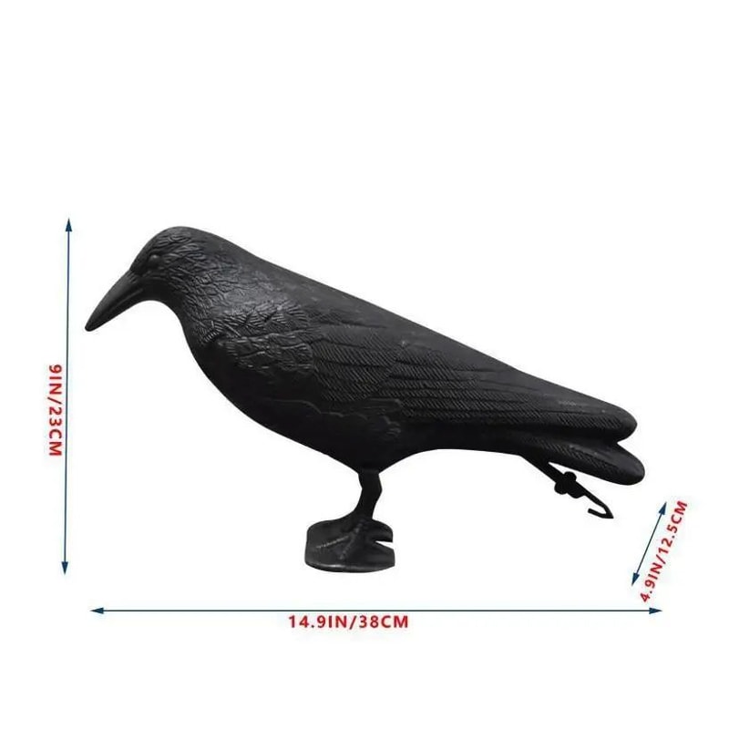 Realistic Black Crow Bird Repellent Outdoor Garden Bird Deterrent Decor 4
