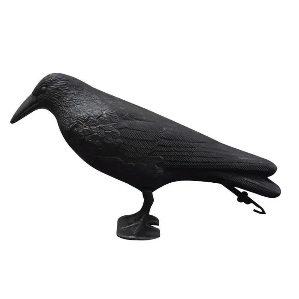 Realistic Black Crow Bird Repellent Outdoor Garden Bird Deterrent Decor 6