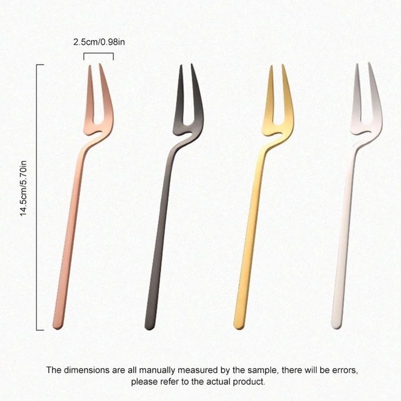 Elegant Stainless Steel Dessert Fork Fruit Cocktail Salad Serving Fork 2