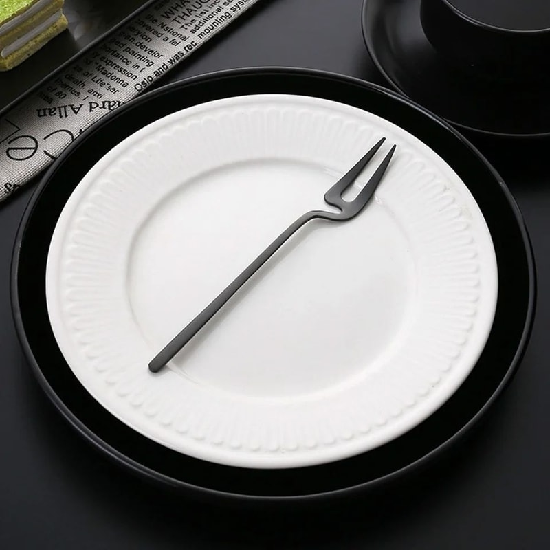 Elegant Stainless Steel Dessert Fork Fruit Cocktail Salad Serving Fork 4