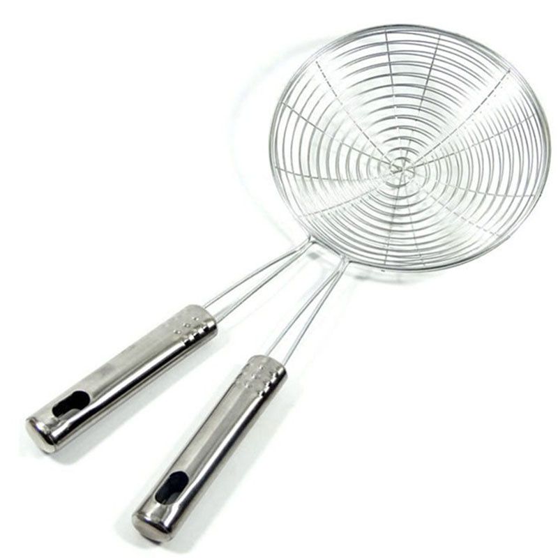 Stainless Steel Frying Filter Spoon Long Handle Oil Strainer Kitchen Sieve 3