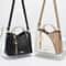 Elegant Patchwork PU Leather Shoulder Bag Women Office Messenger Handbag 0