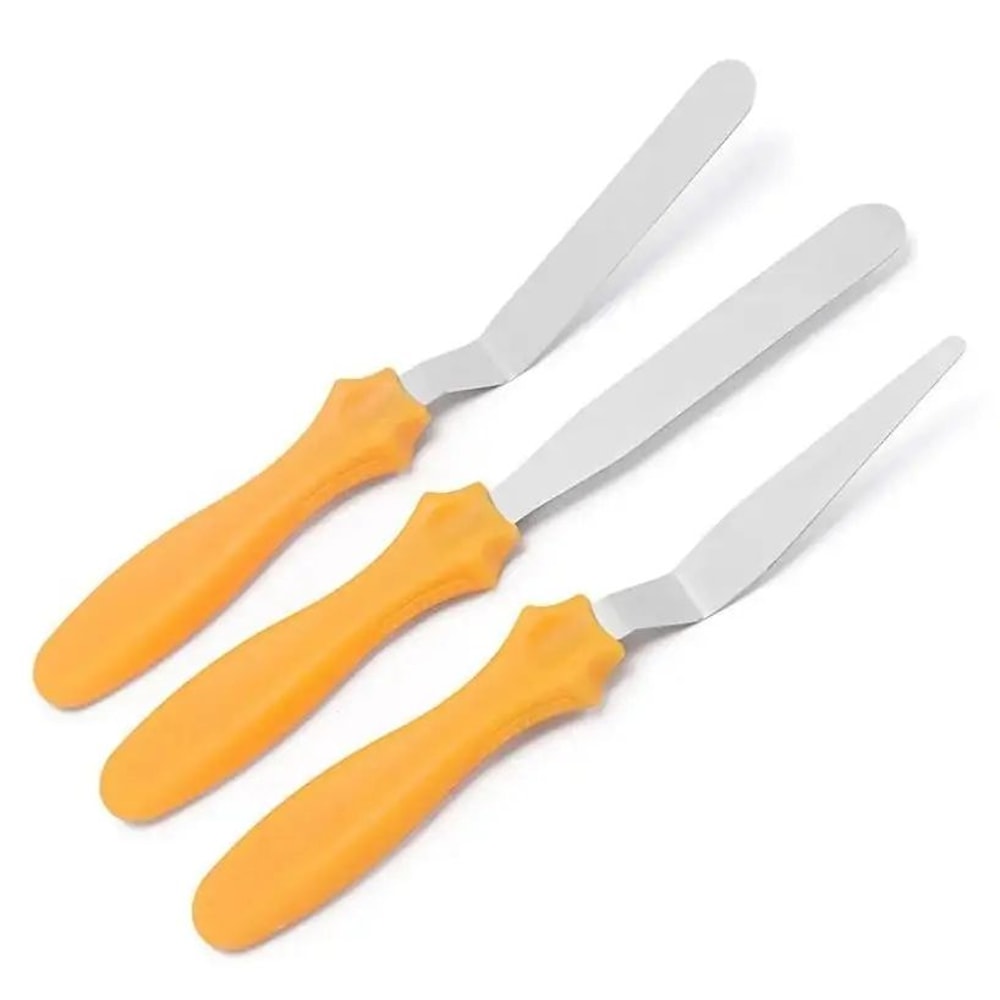 Professional Cake Scraper Set Stainless Steel Spatula Icing Smoother Tools 2
