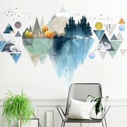 nordic triangle mountain wall sticker – dreamy vinyl wall decal for modern homes