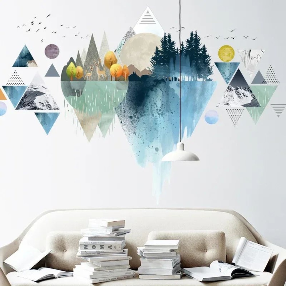 Nordic Triangle Mountain Wall Sticker Dreamy Vinyl Wall Decal For Modern Homes 1