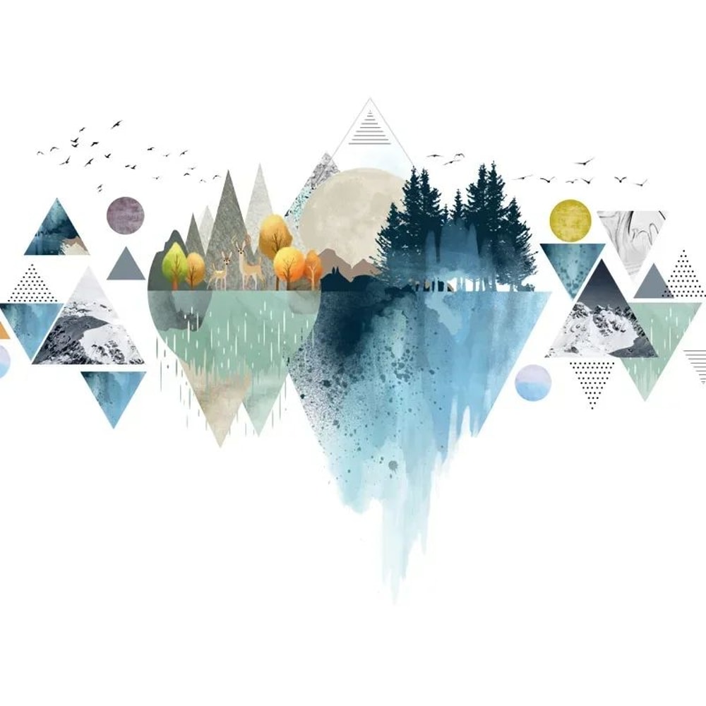 Nordic Triangle Mountain Wall Sticker Dreamy Vinyl Wall Decal For Modern Homes 3