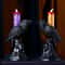 Glowing Black Crow Candlestick LED Candle Halloween Gothic Table Decor 0