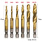 Titanium HSS Tap Drill Bit Set Hex Shank Screw Thread Tapping Tools M3M10 16