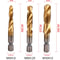Titanium HSS Tap Drill Bit Set Hex Shank Screw Thread Tapping Tools M3M10 13