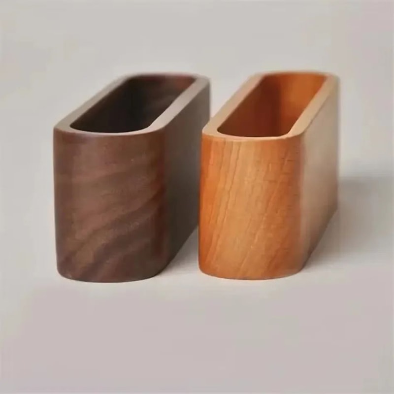 Black Walnut Wooden Business Card Box Solid Wood Desktop Business Card Holder With Large Capacity 1