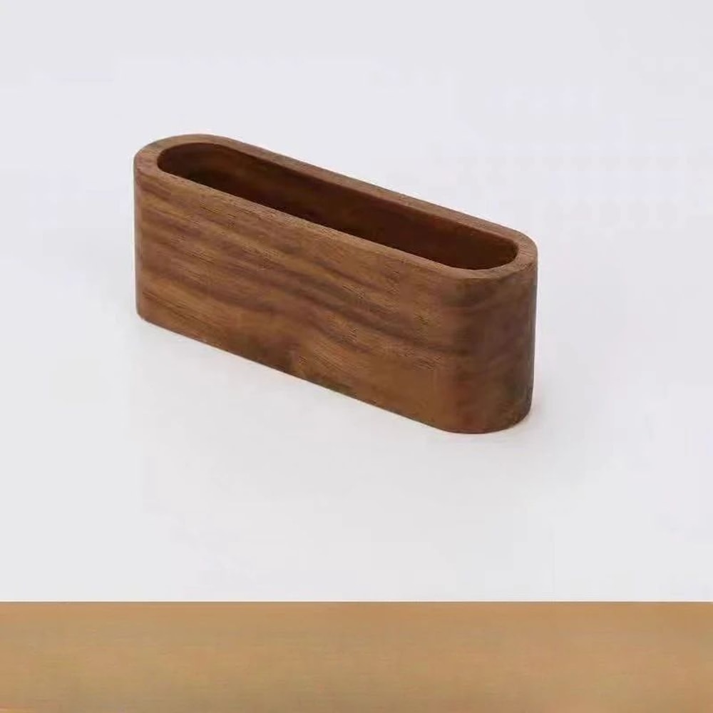 Black Walnut Wooden Business Card Box Solid Wood Desktop Business Card Holder With Large Capacity 7