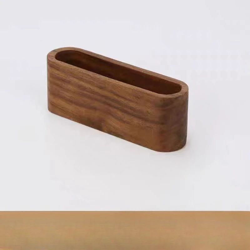 Black Walnut Wooden Business Card Box Solid Wood Desktop Business Card Holder With Large Capacity 7