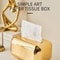 Luxury Golden Tissue Box Holder Elegant Decorative Desktop Tissue Organizer 3