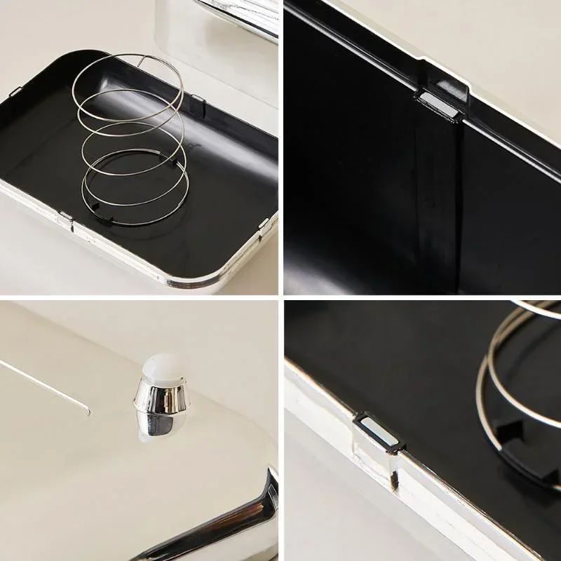 Luxury Golden Tissue Box Holder Elegant Decorative Desktop Tissue Organizer 5