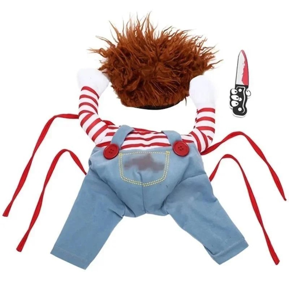 Funny Halloween Dog Costume With Knife Plush Outfit For Dogs And Cats 6