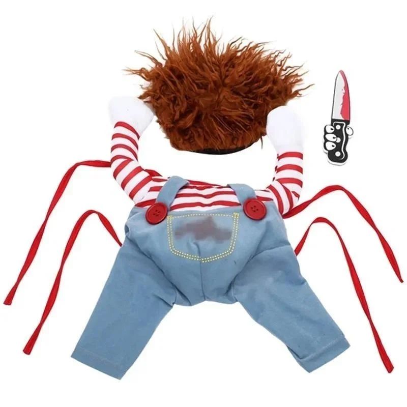Funny Halloween Dog Costume With Knife Plush Outfit For Dogs And Cats 6