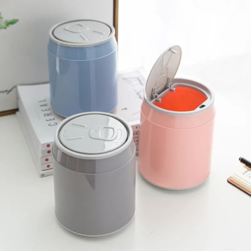 Press Lid Desktop Trash Can Compact Mini Garbage Bin For Home And Office 1