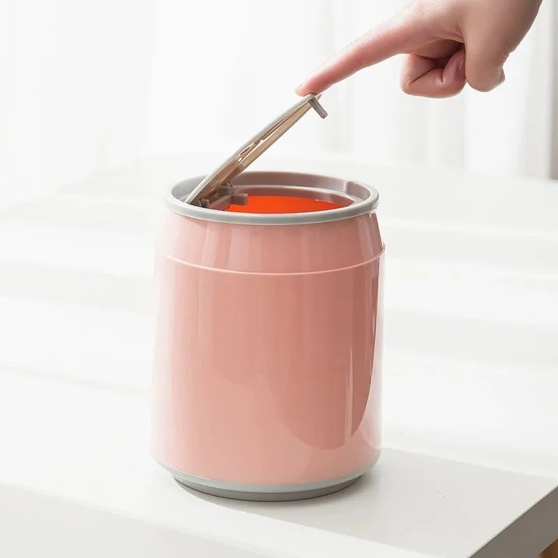 Press Lid Desktop Trash Can Compact Mini Garbage Bin For Home And Office 5