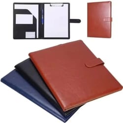 a4 pu leather business portfolio folder with magnetic closure and memo pad