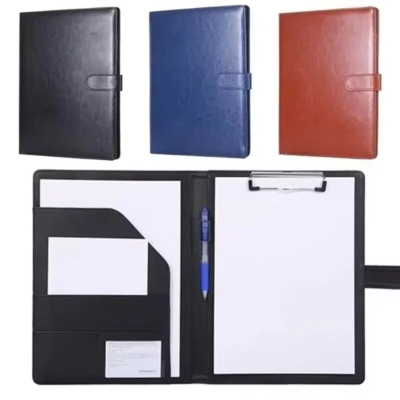 A4 PU Leather Business Portfolio Folder With Magnetic Closure And Memo Pad 1